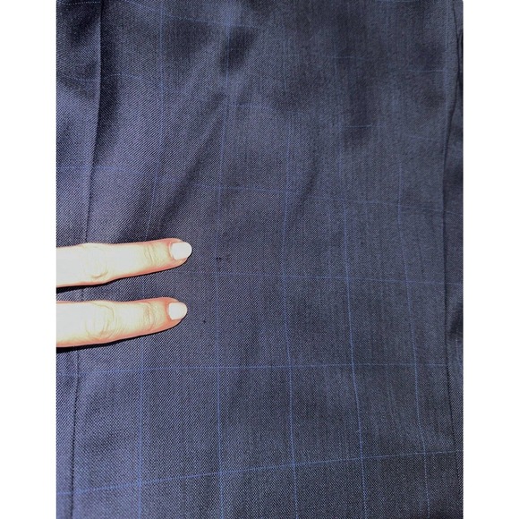 Lauren Ralph Lauren Men's 46R Navy Blue Plaid 100% Wool 2 Button Blazer Jacket - Picture 9 of 10
